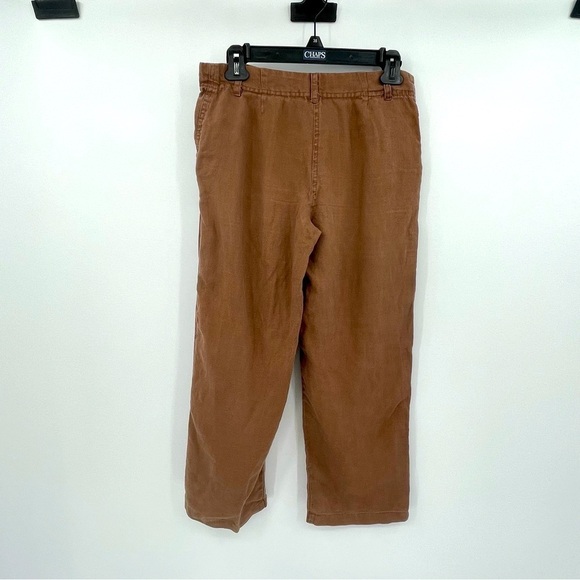 Alexandra Bartlett Linen Wide-Leg Pants – Brown, Size 2 - Picture 4 of 9